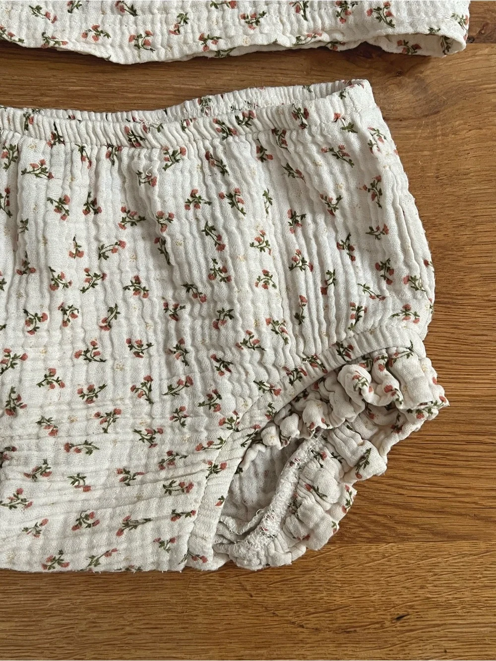 Colored Organics Baby Floral Cotton Tank & Bloomers Set in Cream 6-12 months 12M